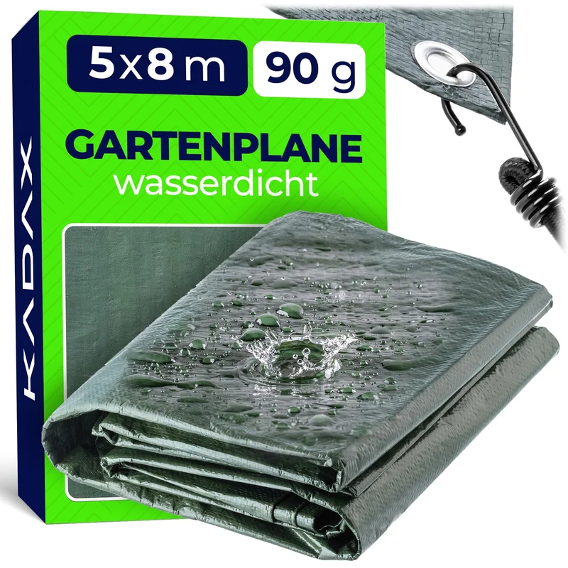 KADAX wasserdichte Gewebeplane, 40m² gestärkte Schutzplane, Plane in 10 verschiedenen Grössen, Abdec