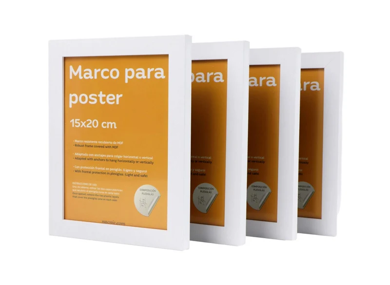 Nacnic 4-er Set Starke Klassische Fotorahmen zum Schutz und Anzeige von Fotos, Diplome, Plakate, Pos