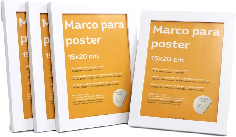 Nacnic 4-er Set Starke Klassische Fotorahmen zum Schutz und Anzeige von Fotos, Diplome, Plakate, Pos