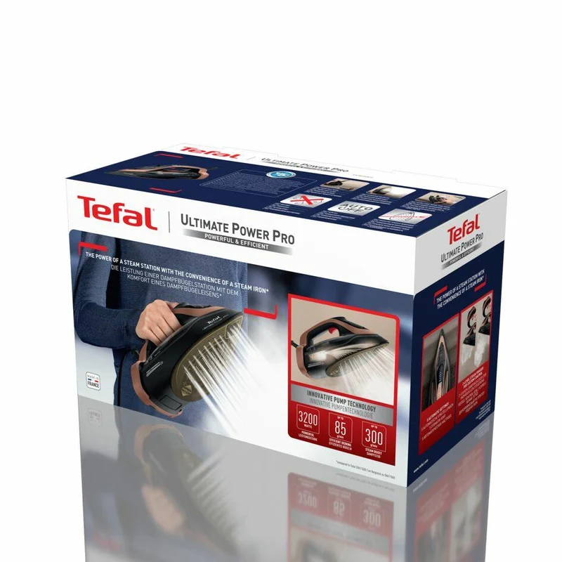 TEFAL Ultimate Power Pro FV9E50 Dry & Steam iron Durilium AirGlide Autoclean soleplate