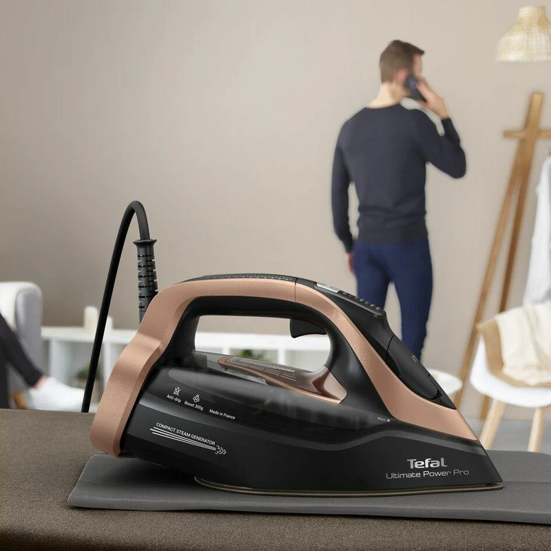TEFAL Ultimate Power Pro FV9E50 Dry & Steam iron Durilium AirGlide Autoclean soleplate