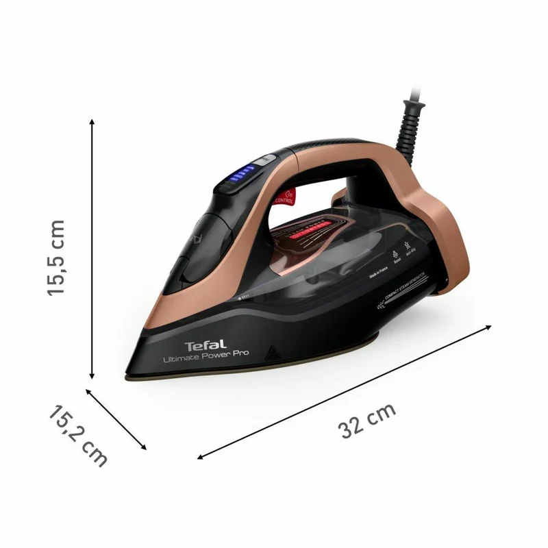 TEFAL Ultimate Power Pro FV9E50 Dry & Steam iron Durilium AirGlide Autoclean soleplate