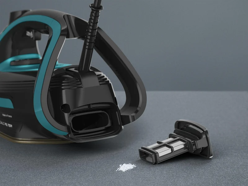 TEFAL Puregliss FV8066 - Trocken- & Dampfbügeleisen - Durilium AirGlide Autoclean soleplate - 2 m - 280 g/min - Schwarz - Blau - 50 g/min