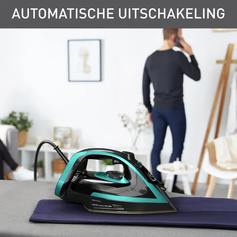 TEFAL Puregliss FV8066 - Trocken- & Dampfbügeleisen - Durilium AirGlide Autoclean soleplate - 2 m - 280 g/min - Schwarz - Blau - 50 g/min