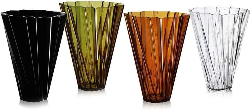 Kartell 1229AM Vase Shanghai, bernstein Ambra, Ambra