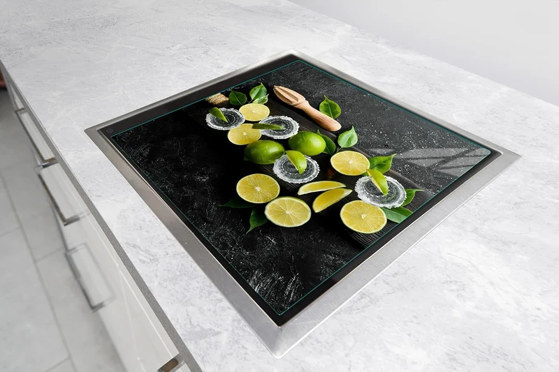 TMK ArtDeko Herdabdeckplatte 50x52 Einteilig Glas Induktion Herdschutz Spritzschutz Glasplatte Deko