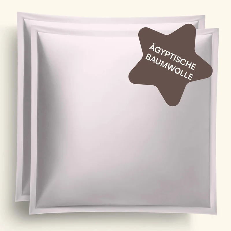 Amqua Mako Satin Kissenbezug 2er Set Kissenbezüge 70x90 cm, 100% ägyptische Baumwolle (Zertifiziert)
