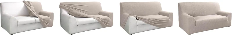 Tural Elastischer Sofabezug Valeta. Sofaüberwurf, Beige, 3 Sitzer (180-230cm) 3 Sitzer (180-230cm) B