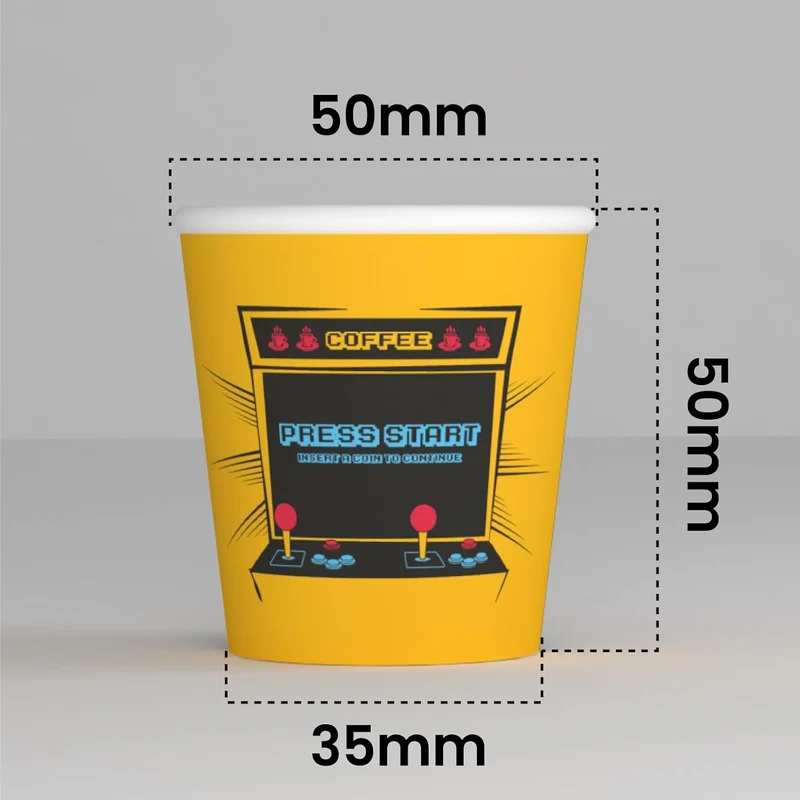 ArcadeCUP 1000 Kaffeebecher aus Papier, 65 ml, umweltfreundlich, biologisch abbaubar, Einwegbecher,