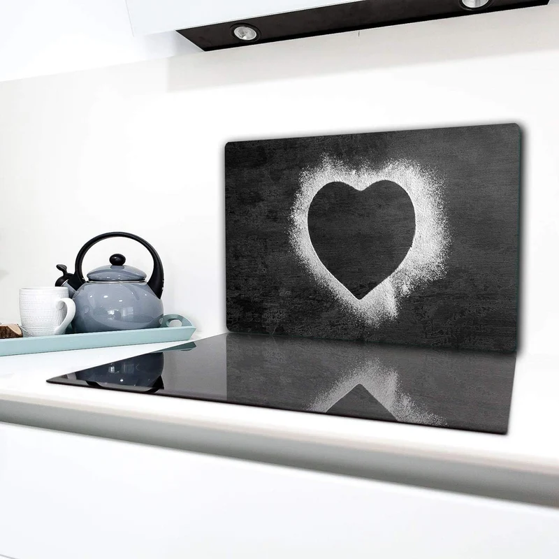 TMK | Herdabdeckplatte 80x52 cm 1-teilig Ceranfeldabdeckung Induktion Herdschutz Spritzschutz Glaspl