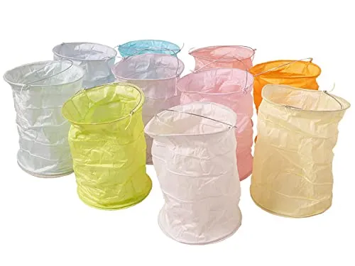 kadoh Papier-Lampions (10 St.) • Lichtertüten in Rainbow-Pastell • Partydeko für Hochzeit, Geburtsta