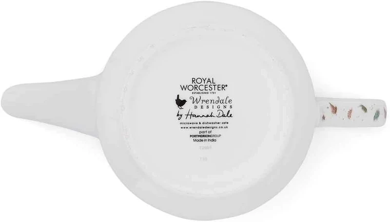 RW WN4090-XT Royal Worcester Wrendale Designs China One Pint Teekanne Igel und Maus, Keramik, Weiss