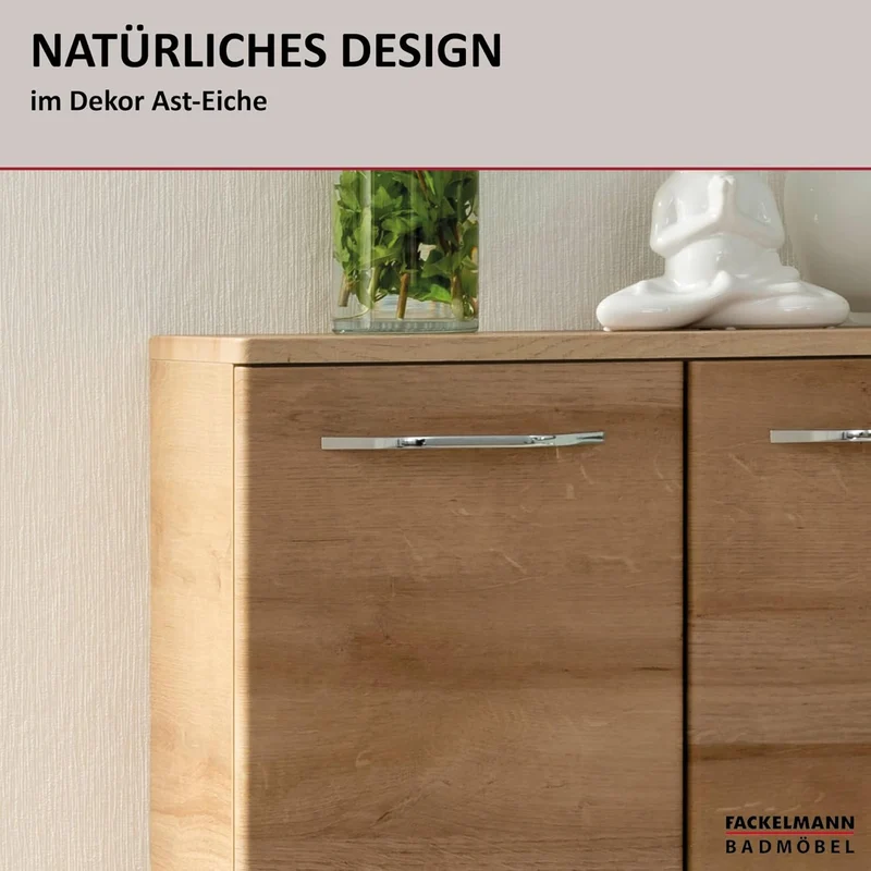 FACKELMANN Milano Doppelmidischrank mit Türen – Schrank fürs Badezimmer (60,2 cm x 82,6 cm x 32 cm)
