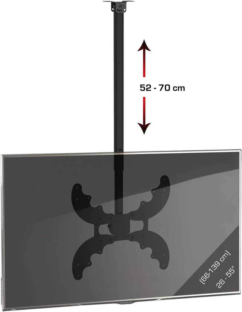 VCM Universelle LED TV Deckenhalterung 26-55 Zoll (66-139 cm) Deckenhalter neigbar schwenkbar höhenv