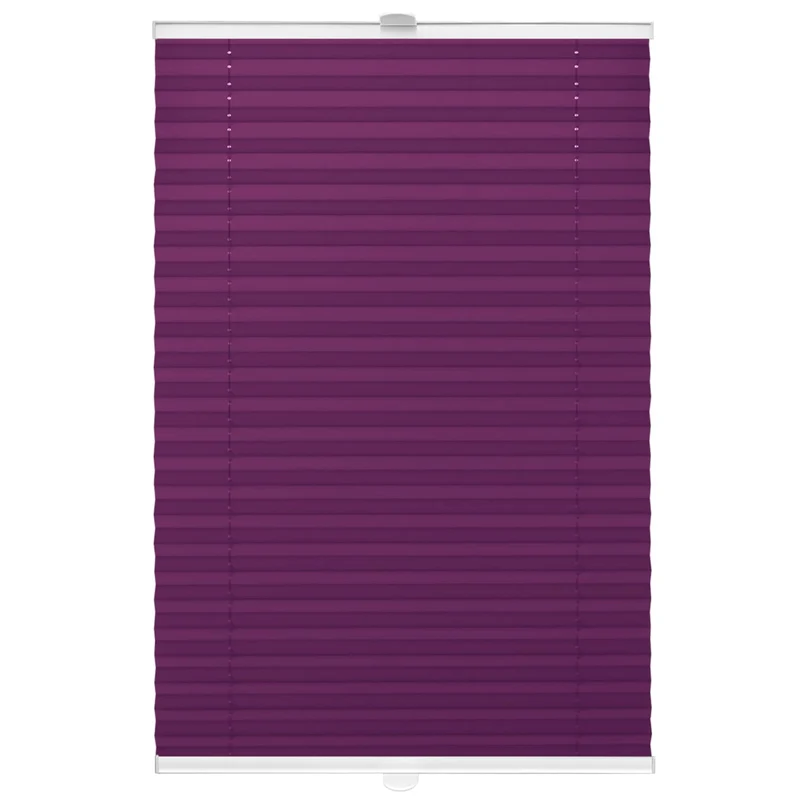 Domdeco Plissee 95x150cm Violett mit weiss lackierten Alu-Profilen, KlemmFix-Halterung zur Montage o