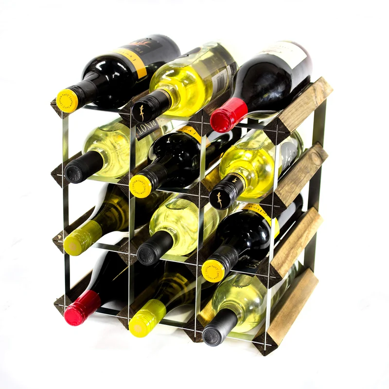 Cranville wine racks Klassische 12 Flaschen Nussbaum gebeizt Holz und verzinktem Metall Weinregal fe