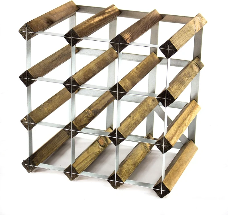 Cranville wine racks Klassische 12 Flaschen Nussbaum gebeizt Holz und verzinktem Metall Weinregal fe
