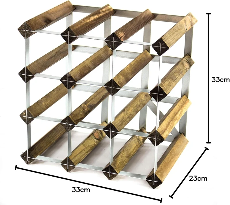 Cranville wine racks Klassische 12 Flaschen Nussbaum gebeizt Holz und verzinktem Metall Weinregal fe