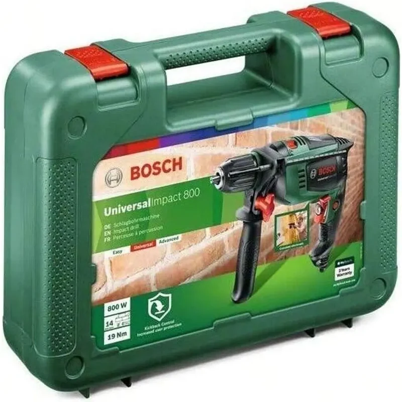 Bosch UniversalImpact 800 - Handbohrmaschine - Ohne Schlüssel - 3000 RPM - 3 cm - 1,2 cm - 1,4 cm