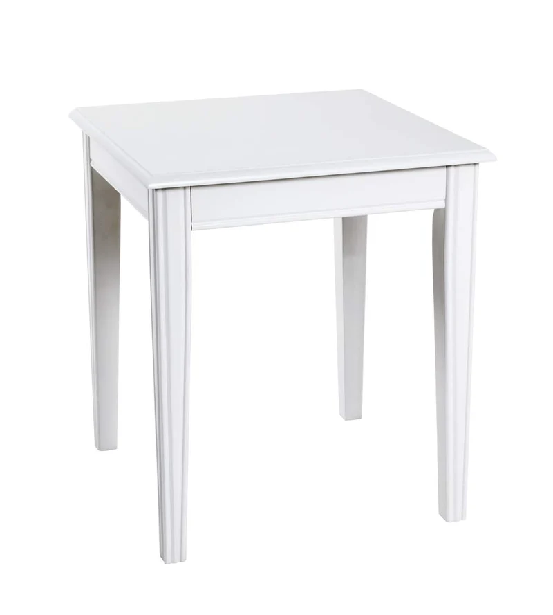 HAKU Möbel Beistelltisch, Massivholz, weiss, B 45 x T 45 x H 51 cm 45 x 45 x 51 cm, 45 x 45 x 51 cm