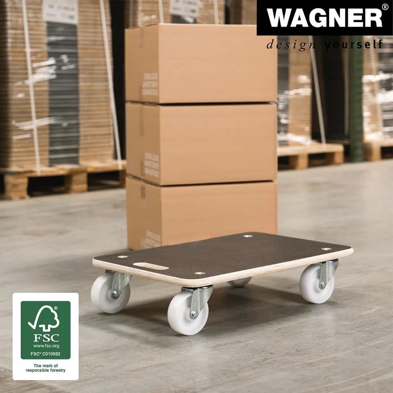 Wagner Transporthilfe MM 1614 I 59 x 39 x 13,5 cm - 400 kg Tragkraft - für schwer beladene Kisten, G