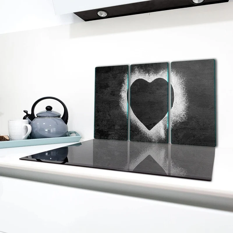TMK | Herdabdeckplatten ceranfeld 3 Teilig 30x52 cm | Ceranfeldabdeckung Küche Elektroherd Induktion