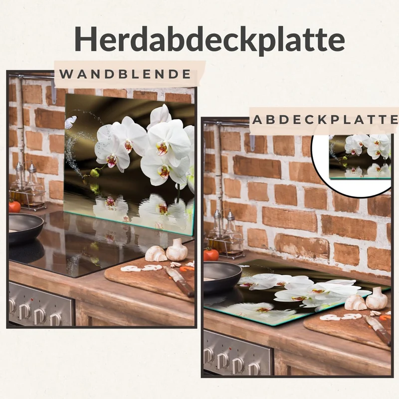 TMK | Herdabdeckplatte 60x52 Einteilig Glas Elektroherd Induktion Herdschutz Spritzschutz Glasplatte