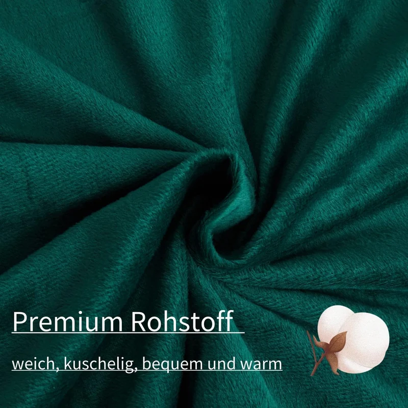 Boqingzhu Flauschige Plüsch Spannbettlaken 180x200cm Grün Dunkelgrün Fleece Flanell Cashmere Touch S