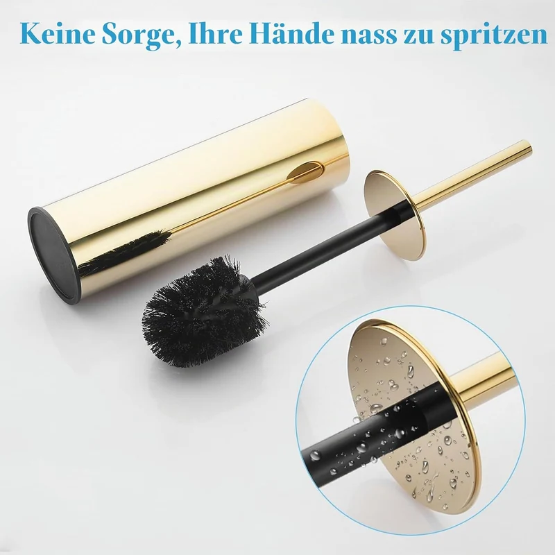 BGL 304 runder, Langer Toilettenbürstenhalter aus 304 Edelstahl Gold, Gold