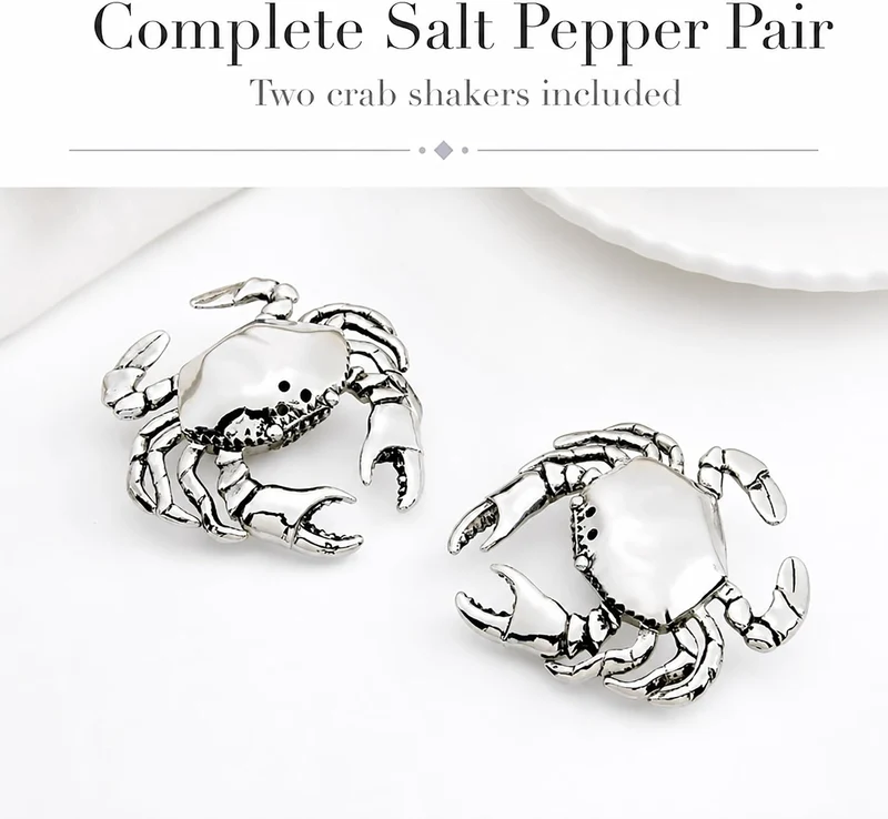 Mud Pie Salz- und Pfefferstreuer-Set, Krabbe, silberfarben Mud Pie 4501005 Crab Salt and Pepper Shak