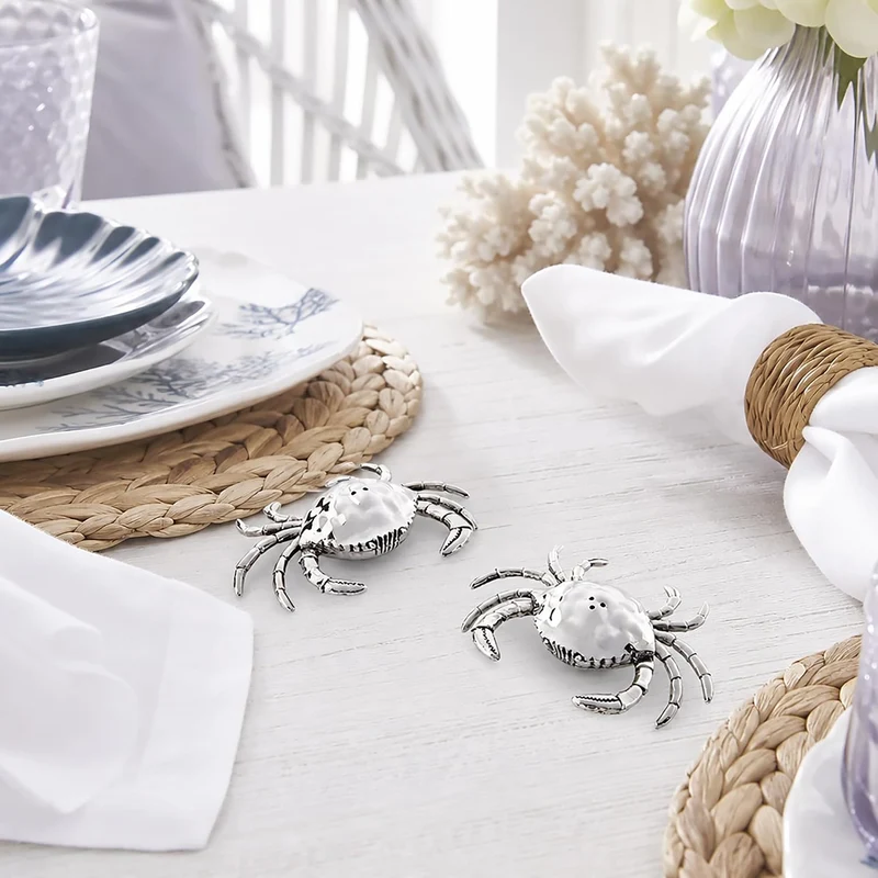Mud Pie Salz- und Pfefferstreuer-Set, Krabbe, silberfarben Mud Pie 4501005 Crab Salt and Pepper Shak