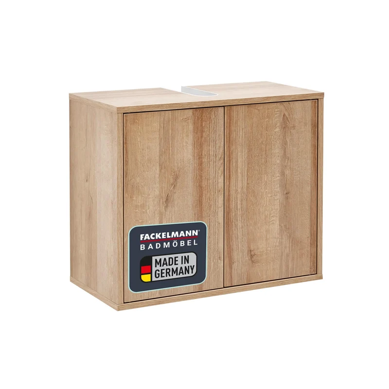 FACKELMANN Finn Waschbeckenunterschrank (60 x 50 x 30,5 cm) – Unterschrank für Waschbecken mit Aussp