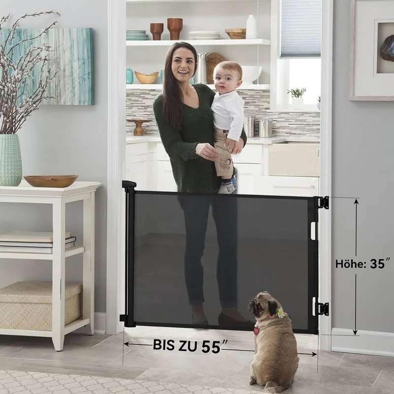 Hawthyhome Türschutzgitter Ausziehbar 0-140CM, Baby Treppenschutzgitter für Babys und Haustiere Kind