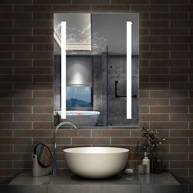 Aica Sanitär LED Bad Spiegel 50×70cm Badspiegel mit Beleuchtung Lichtspiegel Badezimmerspiegel Dekor