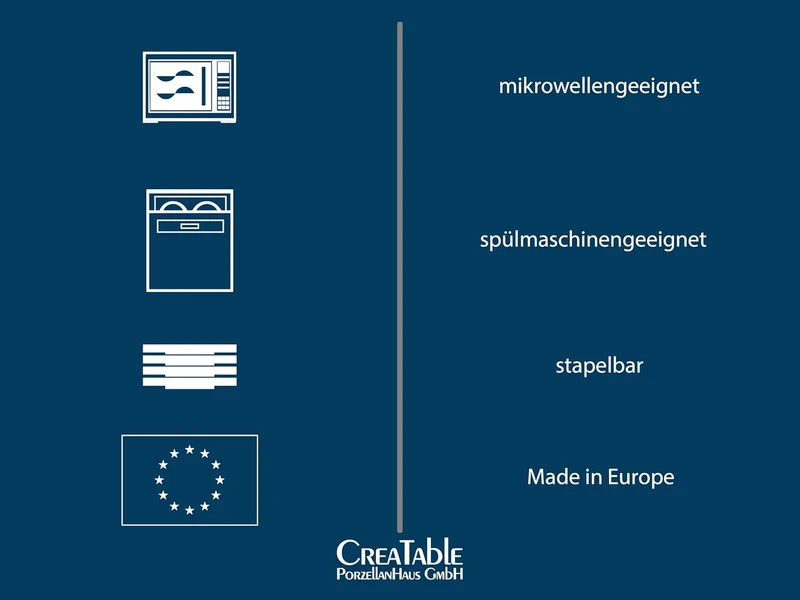 Creatable 15086, Serie Majestosa schwarz, teilig Tafelservice 12 TLG, Porzellan, Mehrfarbig, 31x30x2