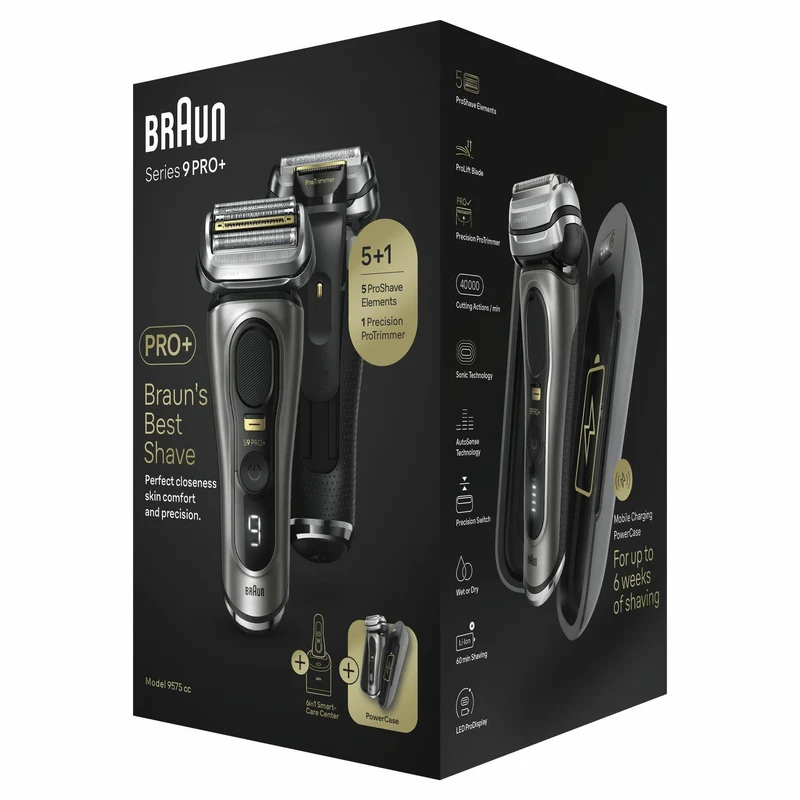 Braun Series 9 Pro+ 9575cc Wet & Dry - Folienschaber - Metallisch - Akku - Lithium-Ion (Li-Ion) - 90 min - Box