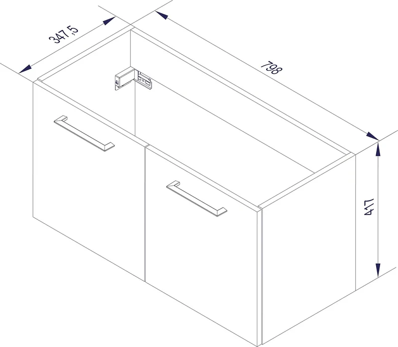 FACKELMANN Waschtischunterschrank Lima/Badschrank mit Soft-Close-System/Masse (B x H x T): ca. 80 x