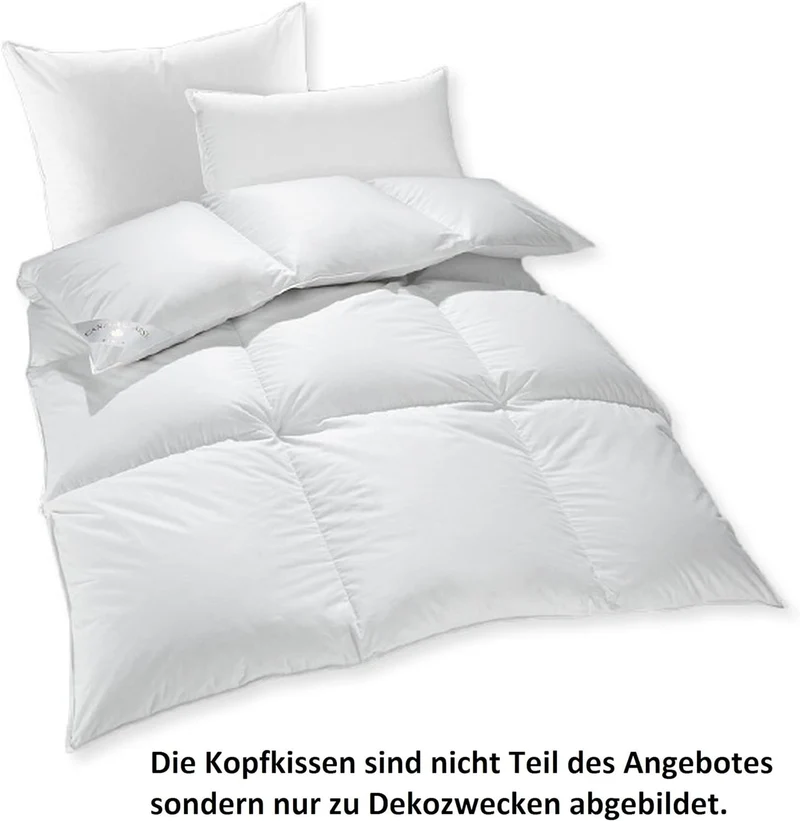 Bettenhaus Daunendecke, Kassette, Winter sehr warm, 200x220 cm, 90% Daunen / 10% Federn, kanadisch,