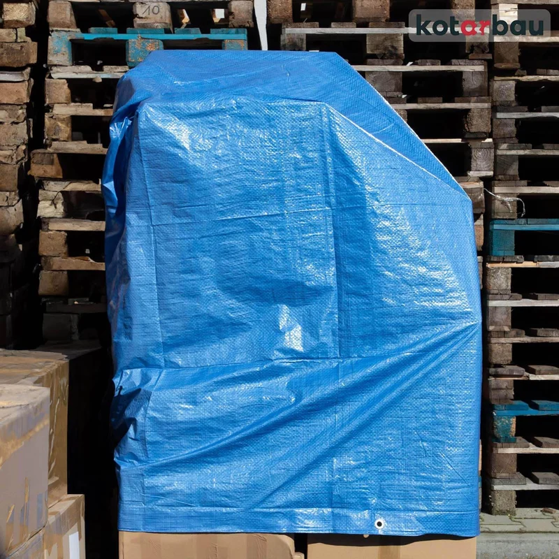 KOTARBAU® Gewebeplane 10x12 m Blau 75g/m2 Abdeckplane Verstärkten Ösen Schutzplane Bauplane Wasserdi