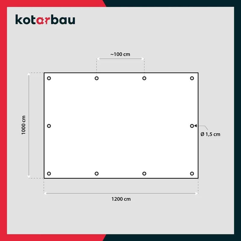 KOTARBAU® Gewebeplane 10x12 m Blau 75g/m2 Abdeckplane Verstärkten Ösen Schutzplane Bauplane Wasserdi