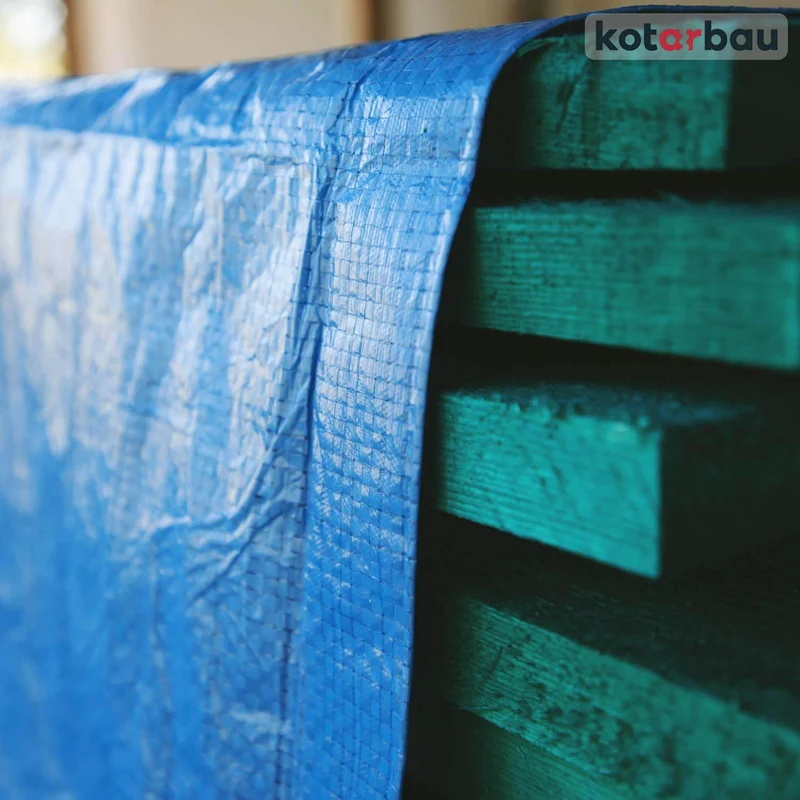 KOTARBAU® Gewebeplane 10x12 m Blau 75g/m2 Abdeckplane Verstärkten Ösen Schutzplane Bauplane Wasserdi