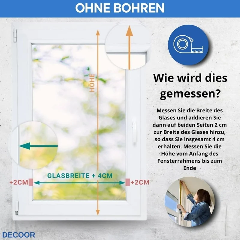 DECOOR Plissee Faltrollo nach mass Breite 120-160 cm Höhe 120-219 cm 24 Farben Rollo für Fenster und