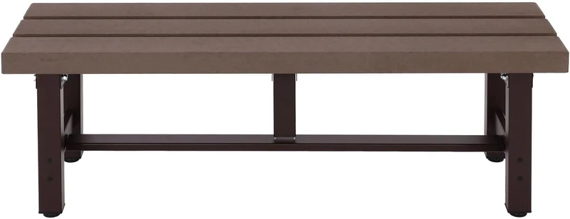 Mendler Alu Gartenbank HWC-K60, Bank Parkbank Sitzbank Balkonbank, wetterfest WPC 120cm, braun