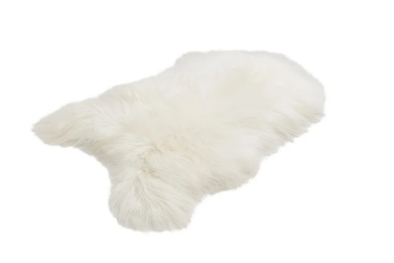 Cakla Lammfell Echt 100-110 cm - Schaffell Echt Gross - Fellteppich Weiss - Weich und Flauschig - Fe