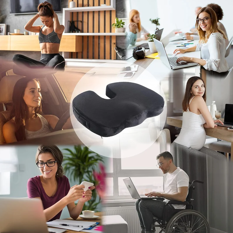 RICOO Ergonomisches Sitzkissen Orthopädisch Steissbeinkissen SK-U0120 Sitzerhöhung Stuhlkissen gegen
