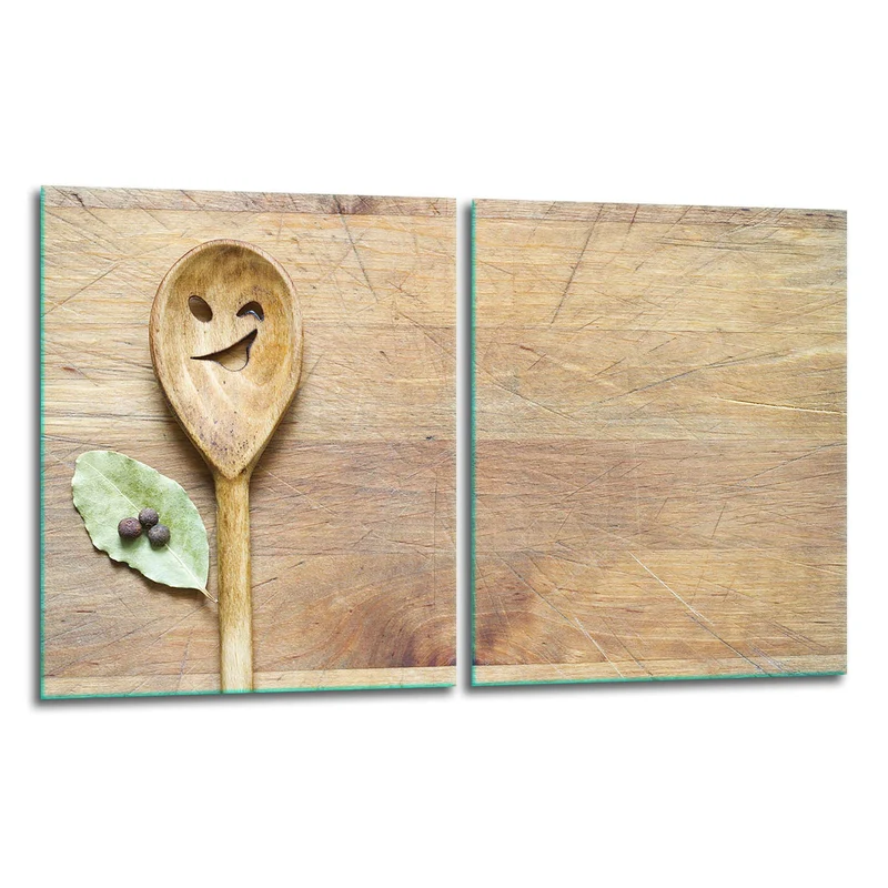 TMK | Herdabdeckplatten Set 2x40x52 cm Ceranfeld Abdeckung Glas Spritzschutz Abdeckplatte Glasplatte