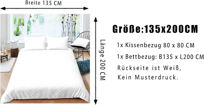 Rot Rose Bettw?sche für M?dchen Frauen Dekor Blumen Bettbezug Set 135x200cm Rose Psychedelisch Rauch