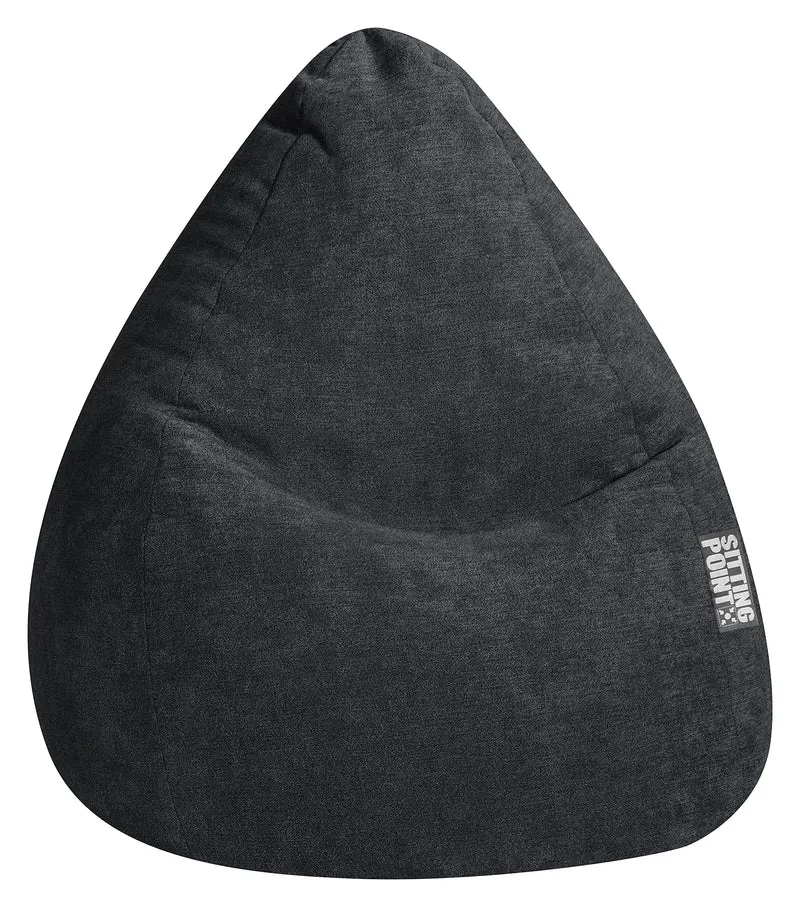 SITTING POINT only by MAGMA Sitzsack ALFA Velours schwarz XXL ca. 300L