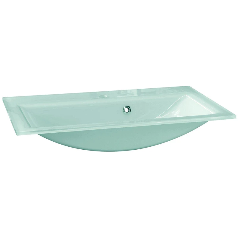 FACKELMANN Glasbecken / Waschtisch aus Glas / Masse (B x H x T): ca. 80 x 14,5 x 50 cm / Einbauwasch