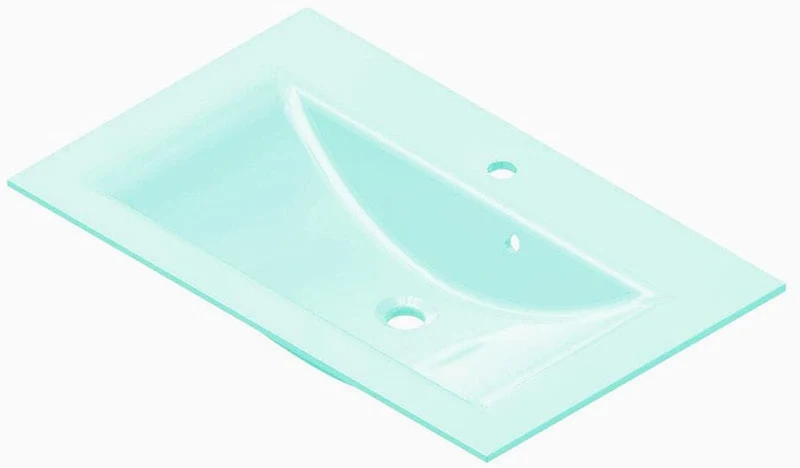 FACKELMANN Glasbecken / Waschtisch aus Glas / Masse (B x H x T): ca. 80 x 14,5 x 50 cm / Einbauwasch